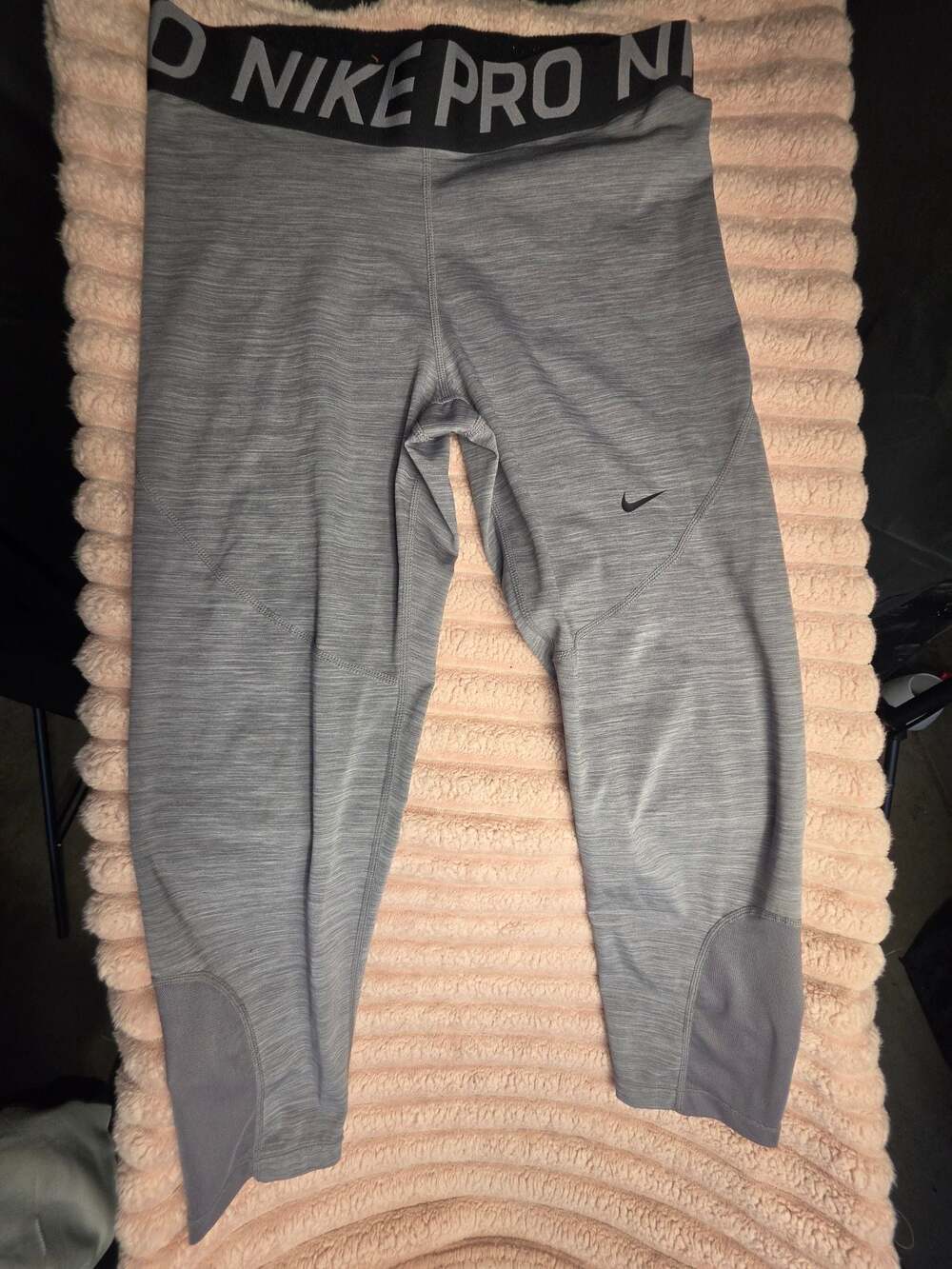 Nike Pro 365 Women's Black/Heather/White Mid-Rise Crop Leggings (CZ9803-010) S&L